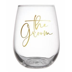 NEW SLANT COLLECTIONS the groom stemless wine glass in transparent